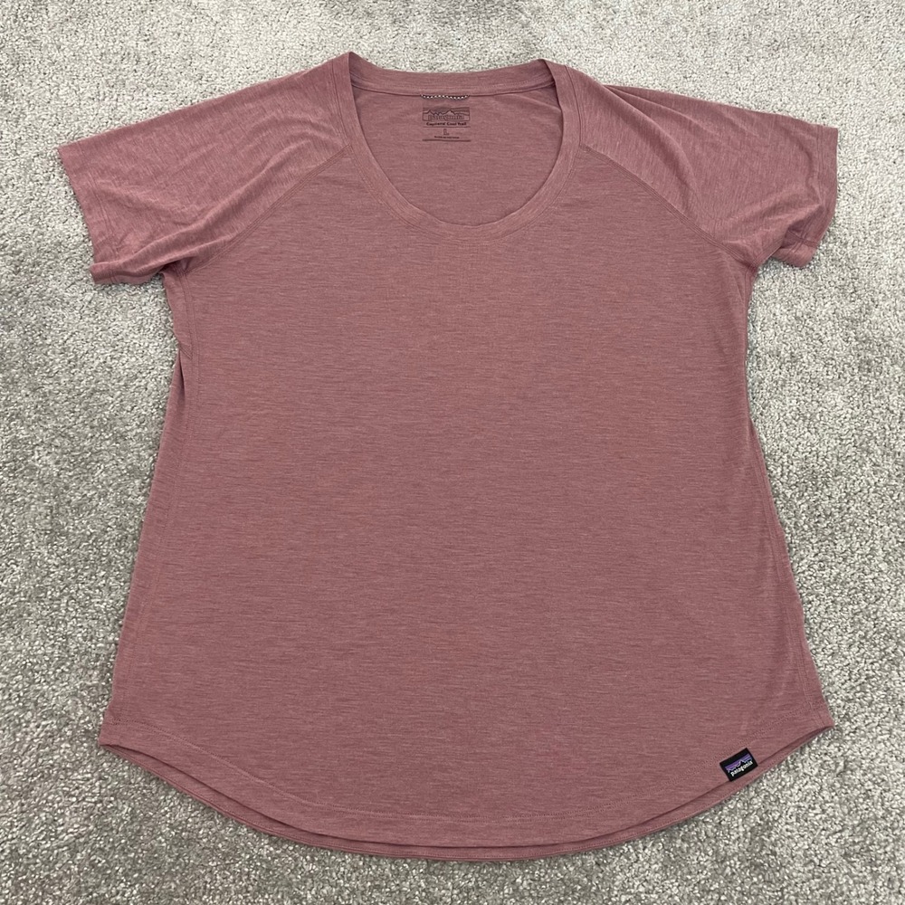 Patagonia Capilene Cool Trail T Shirt Womens Large Pink Short Sleeve Active
